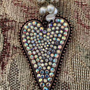 Rhinestone & Faux Pearl Necklace